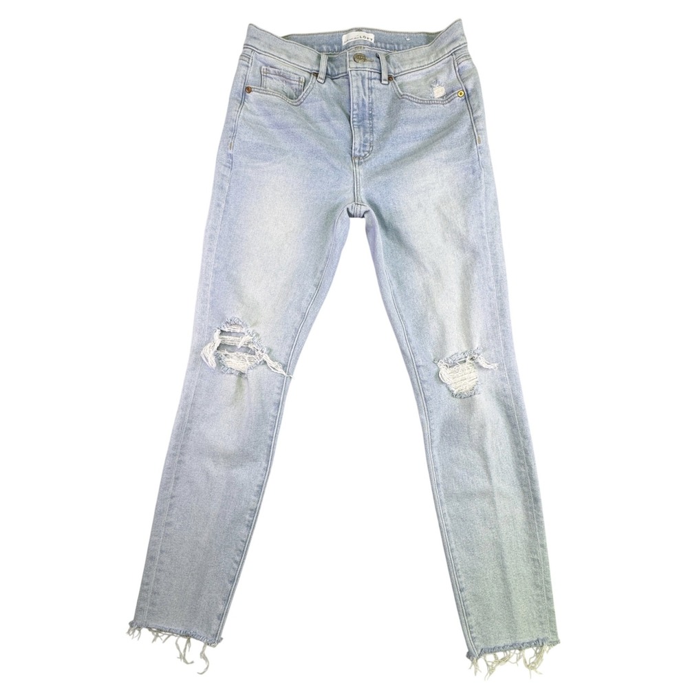 Loft Womens High Waist Skinny Ankle Jeans Light Wash Distressed Blue Size 27 4